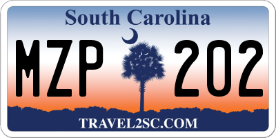 SC license plate MZP202