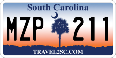 SC license plate MZP211