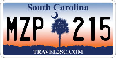 SC license plate MZP215