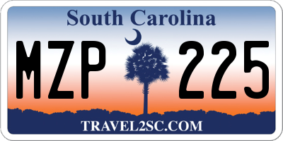 SC license plate MZP225