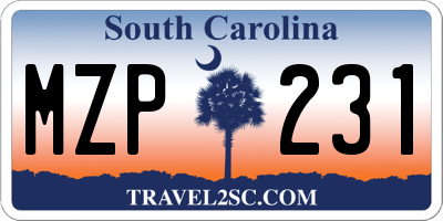 SC license plate MZP231