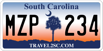 SC license plate MZP234