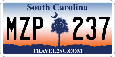 SC license plate MZP237