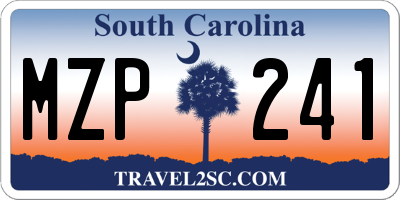 SC license plate MZP241
