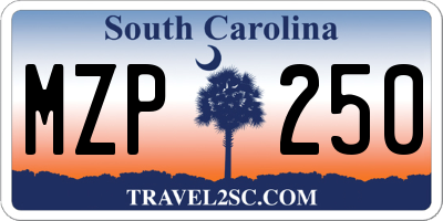 SC license plate MZP250