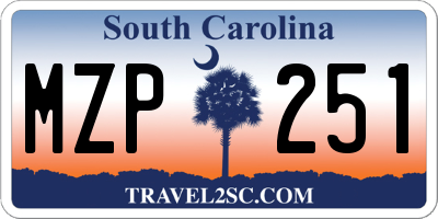 SC license plate MZP251