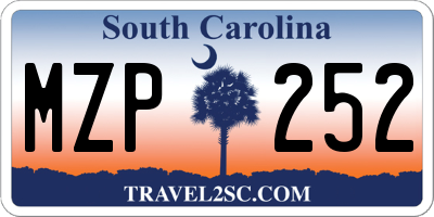 SC license plate MZP252