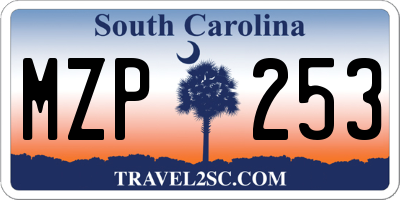 SC license plate MZP253