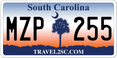 SC license plate MZP255