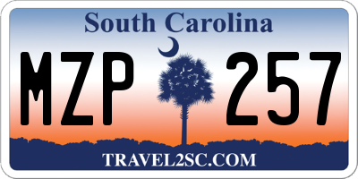 SC license plate MZP257