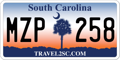 SC license plate MZP258