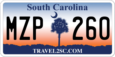 SC license plate MZP260