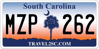 SC license plate MZP262