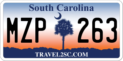 SC license plate MZP263