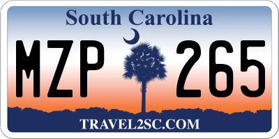 SC license plate MZP265