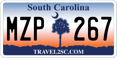 SC license plate MZP267