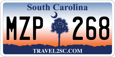 SC license plate MZP268