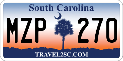 SC license plate MZP270