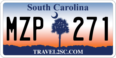 SC license plate MZP271