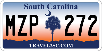 SC license plate MZP272