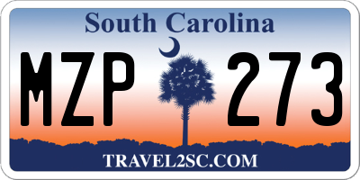 SC license plate MZP273