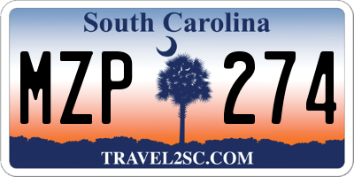 SC license plate MZP274