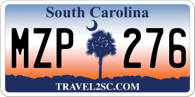 SC license plate MZP276