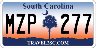 SC license plate MZP277