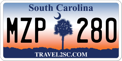 SC license plate MZP280