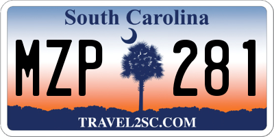SC license plate MZP281