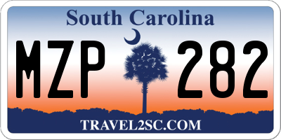 SC license plate MZP282