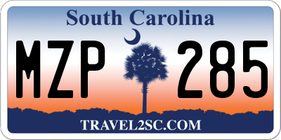 SC license plate MZP285