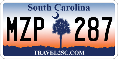 SC license plate MZP287