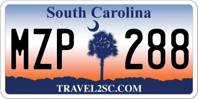 SC license plate MZP288