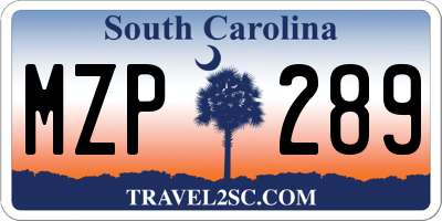 SC license plate MZP289