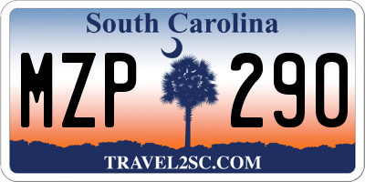 SC license plate MZP290