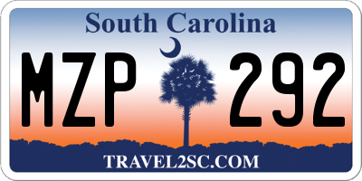 SC license plate MZP292