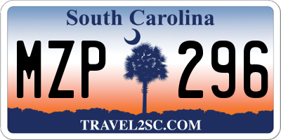 SC license plate MZP296