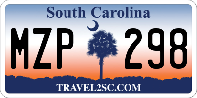 SC license plate MZP298