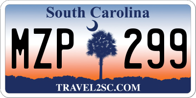 SC license plate MZP299