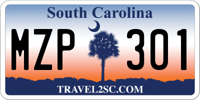SC license plate MZP301