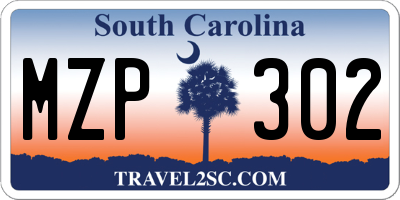 SC license plate MZP302