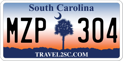 SC license plate MZP304
