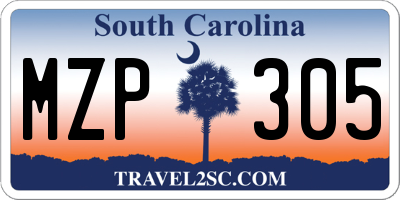 SC license plate MZP305