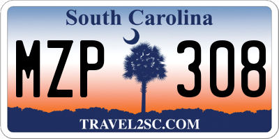 SC license plate MZP308