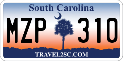 SC license plate MZP310