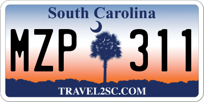 SC license plate MZP311