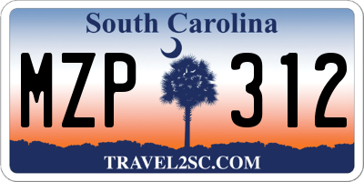 SC license plate MZP312