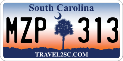 SC license plate MZP313