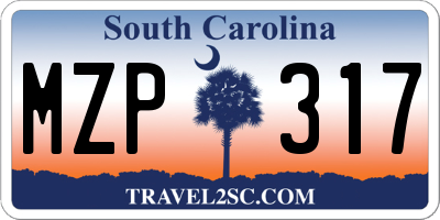 SC license plate MZP317